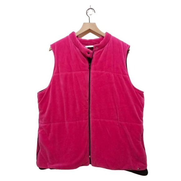 Tommy Hilfiger Vintage 90's Pink Velour Puffer Vest Sz 3x - Picture 1 of 8